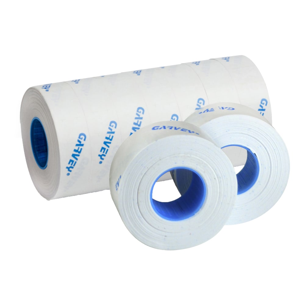 Garvey 2-Line Tamper-Resistant Price Marking Labels, 5/8in x 13/16in, White, 1,000 Labels Per Roll, Pack Of 9 Rolls