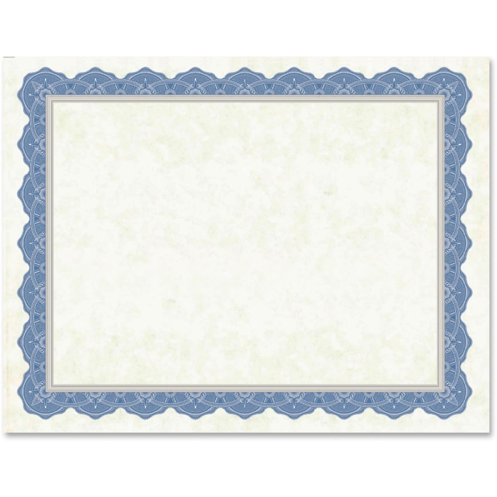 Geographics Drama Blue Border Blank Certificates - 8.5in x 11in - Inkjet, Laser Compatible with Blue Border - 15 / Pack