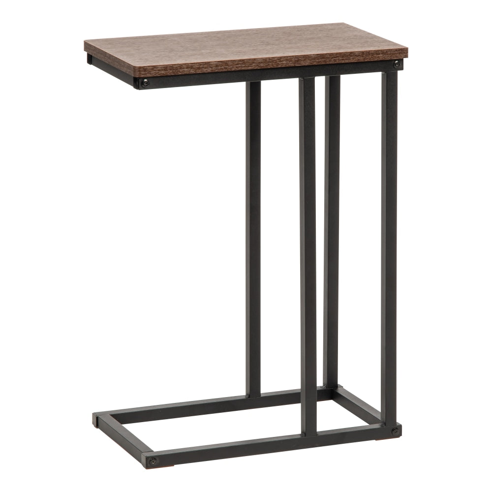 IRIS C-Shaped Side Table, 25inH x 17-3/4inW x 10inD, Brown