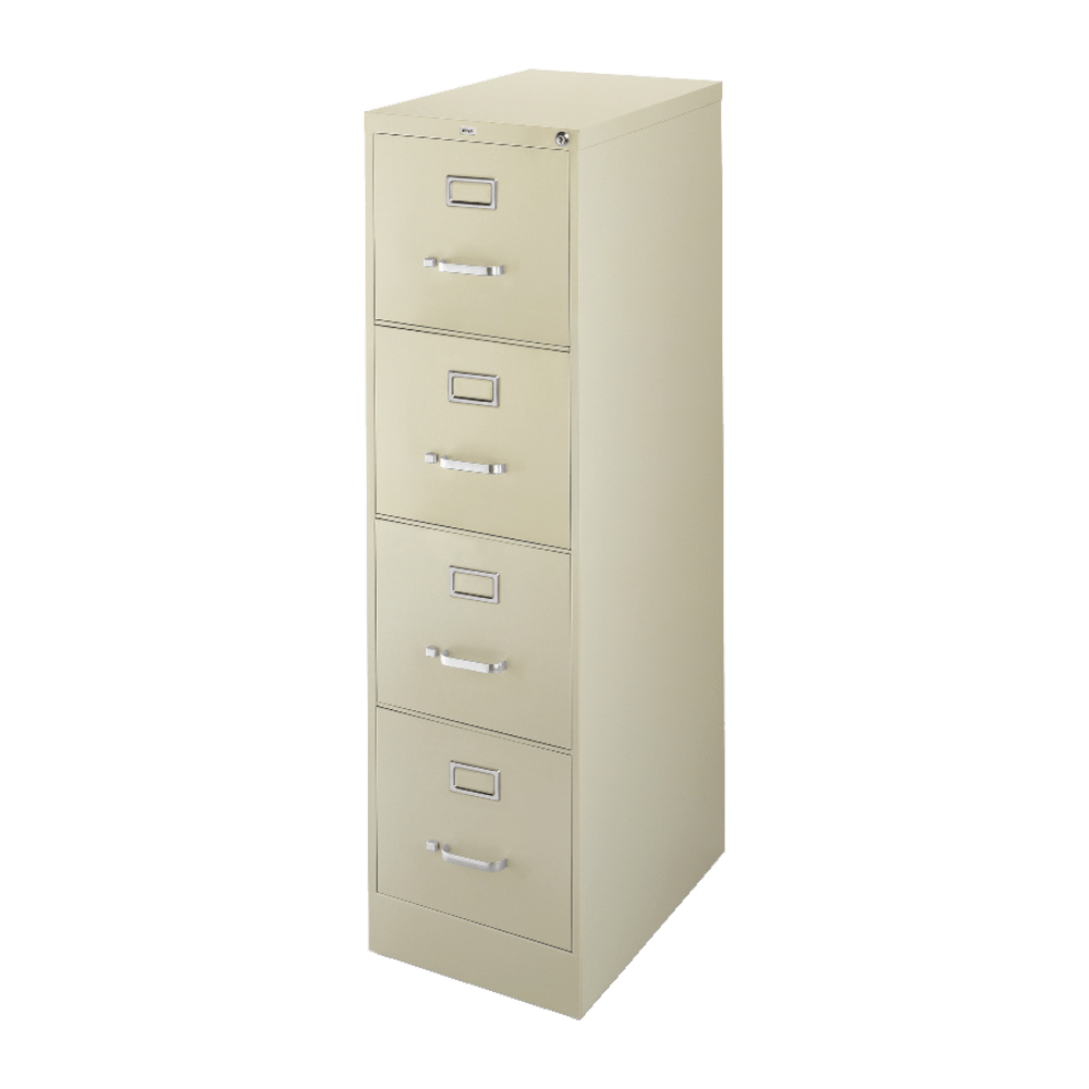 Lorell Fortress 22inD Vertical 4-Drawer Letter-Size File Cabinet, Putty