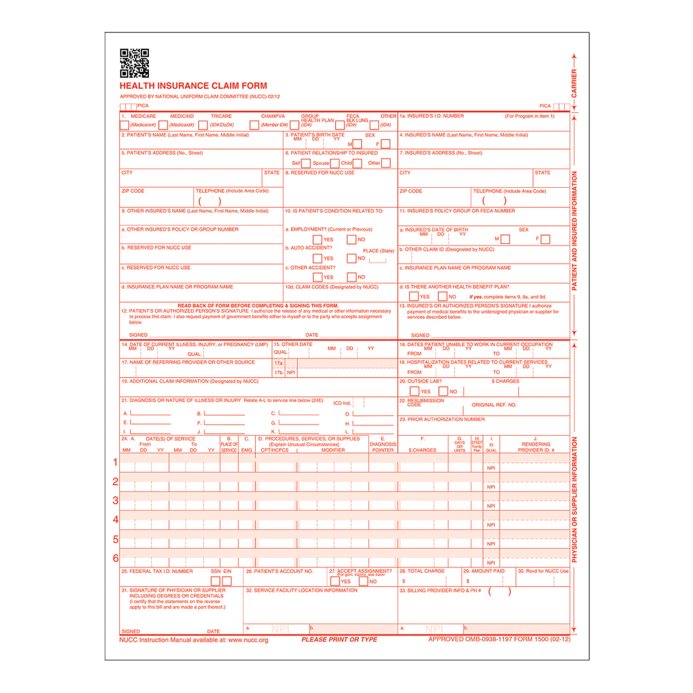 TOPS Laser CMS Forms With Bar, 8 1/2in x 11in, White, Pack Of 250