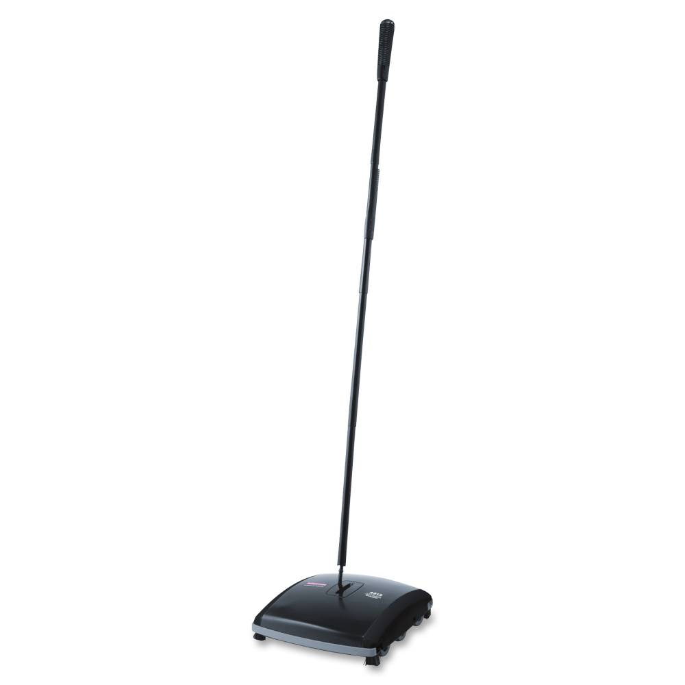 Rubbermaid Commercial Dual Action Sweeper - 7.50in Brush Face - 42in Handle Length - 10.5in Overall Length - 4 / Carton - Black