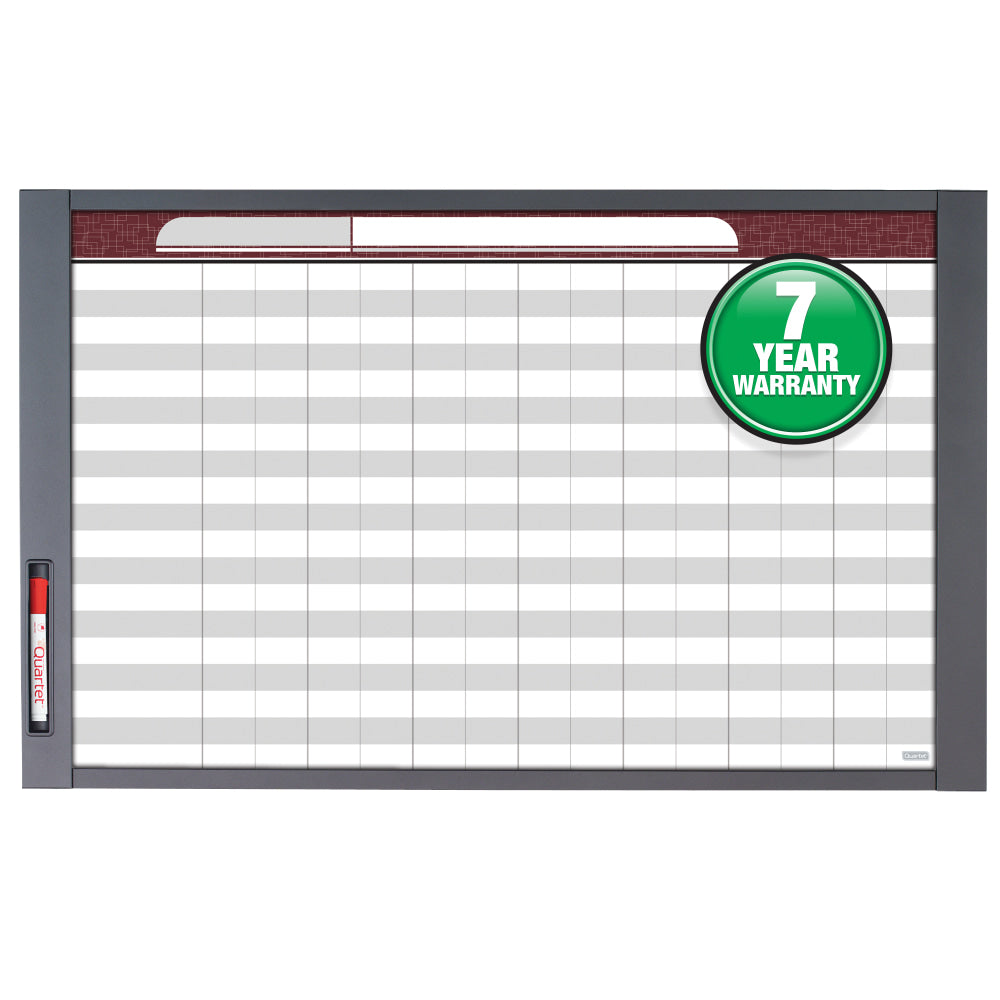 Quartet InView Custom Dry-Erase Whiteboard, 37 1/2in x 23in, Aluminum Frame With Gray Graphite Finish