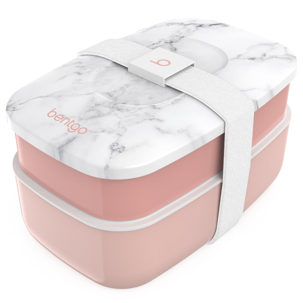 Bentgo Classic All-In-One Lunch Box Container, 3-13/16inH x 4-3/4inW x 7-1/8inD, Blush Marble