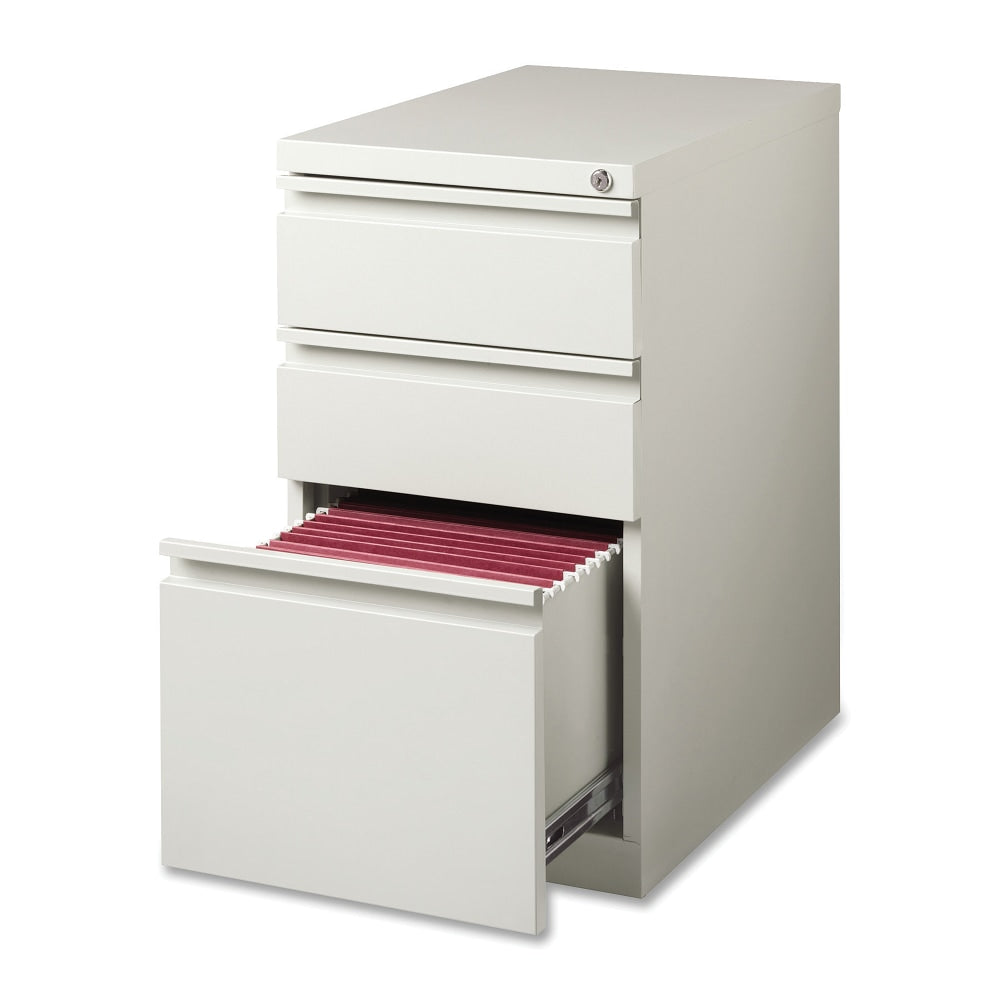 Lorell 22-7/8inD Vertical 3-Drawer Mobile Pedestal File Cabinet, Light Gray