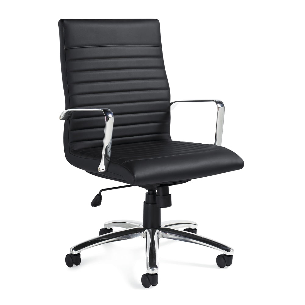 Offices To Go Luxehide Executive Bonded Leather Chair With Stitch Detail, Black