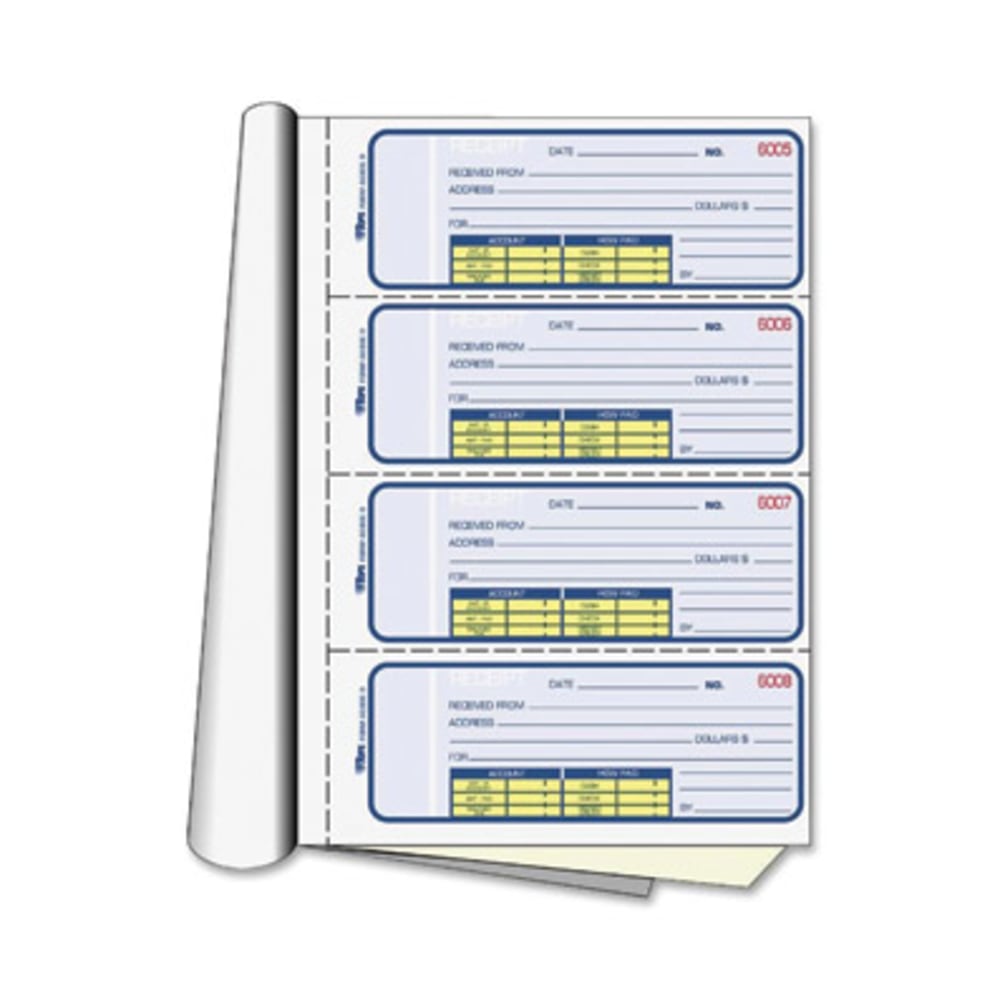 Adams Manifold Receipt Book, 2 Parts, 2-3/4in x 7-1/4in