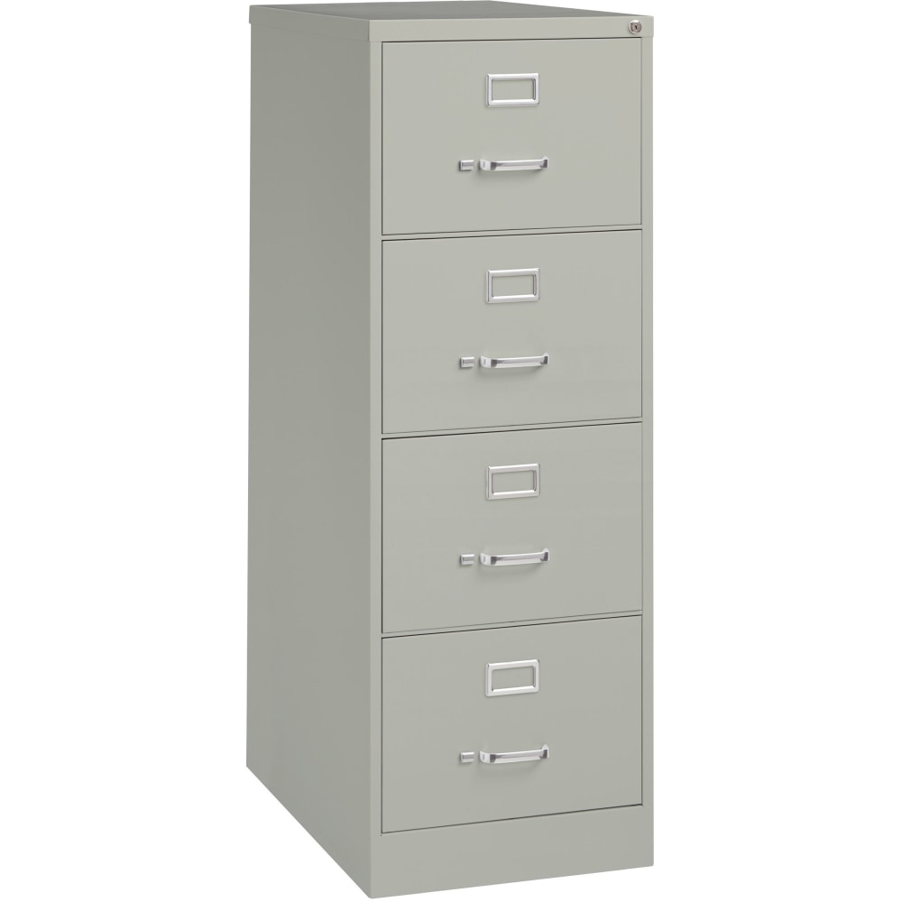 Lorell Fortress 26-1/2inD Vertical 4-Drawer Legal-Size File Cabinet, Light Gray