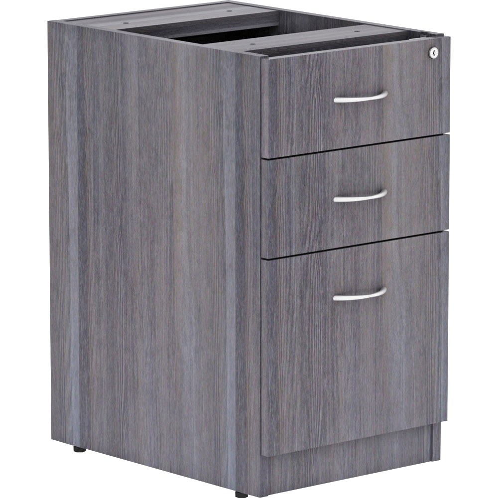 Lorell Essentials 22inD Vertical 3-Drawer Pedestal File Cabinet, Weathered Charcoal