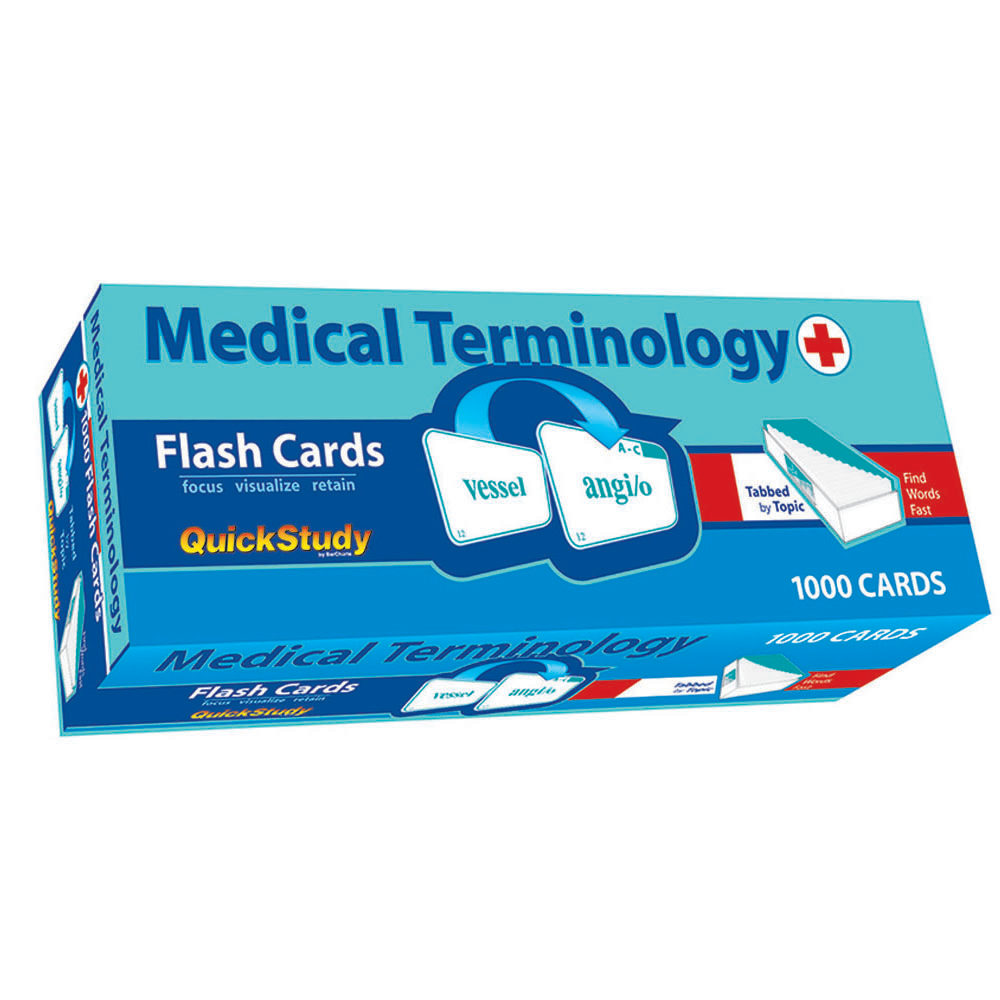 QuickStudy Flash Cards, 4in x 3-1/2in, Medical Terminology, Pack Of 1,000 Cards