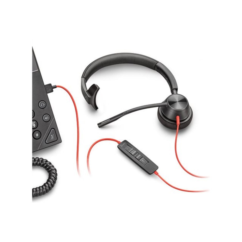 Poly Blackwire 3315 - Blackwire 3300 series - headset - on-ear - wired - 3.5 mm jack, USB-C - black - UC certified