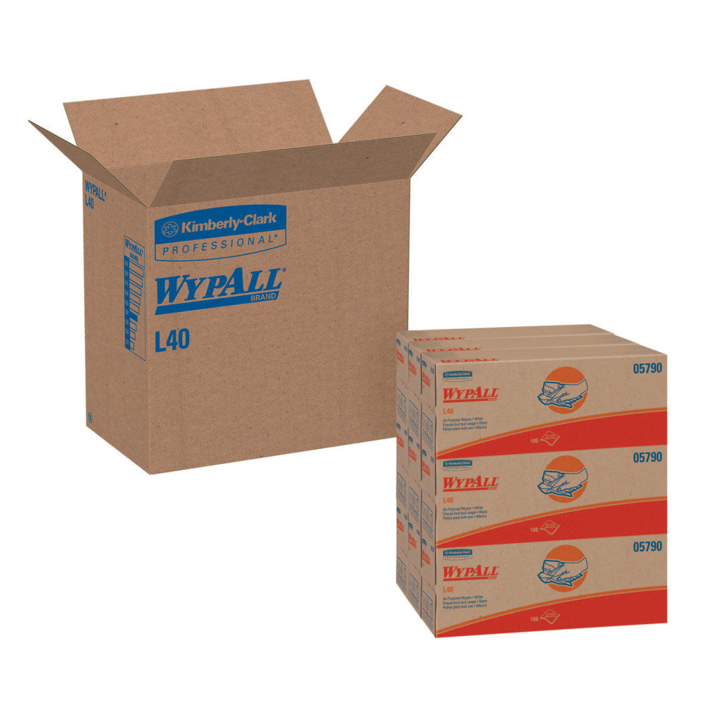WypAll L40 - Cleaning wipes - 100 sheets - white - pack of 9 - for P/N: 09352