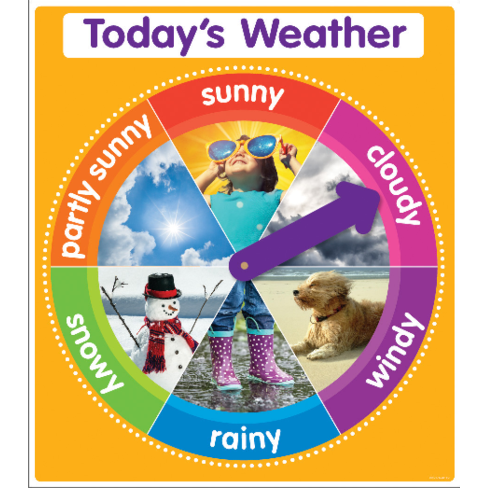 Color Your Classroom Chart, Todays Weather, 17in x 22in, Orange, Grades Pre-K - 6