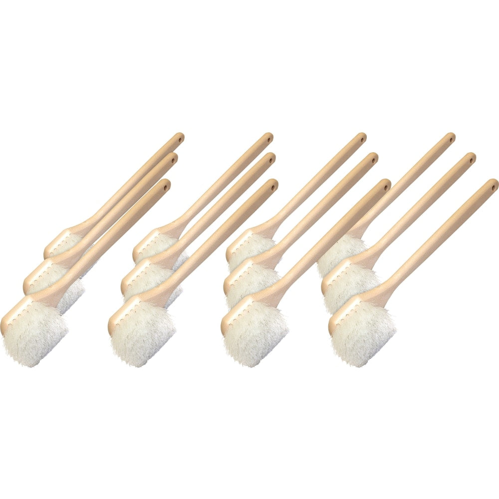 Genuine Joe Nylon Utility Brush - Nylon Bristle - 20in Handle Length - 12 / Carton - White