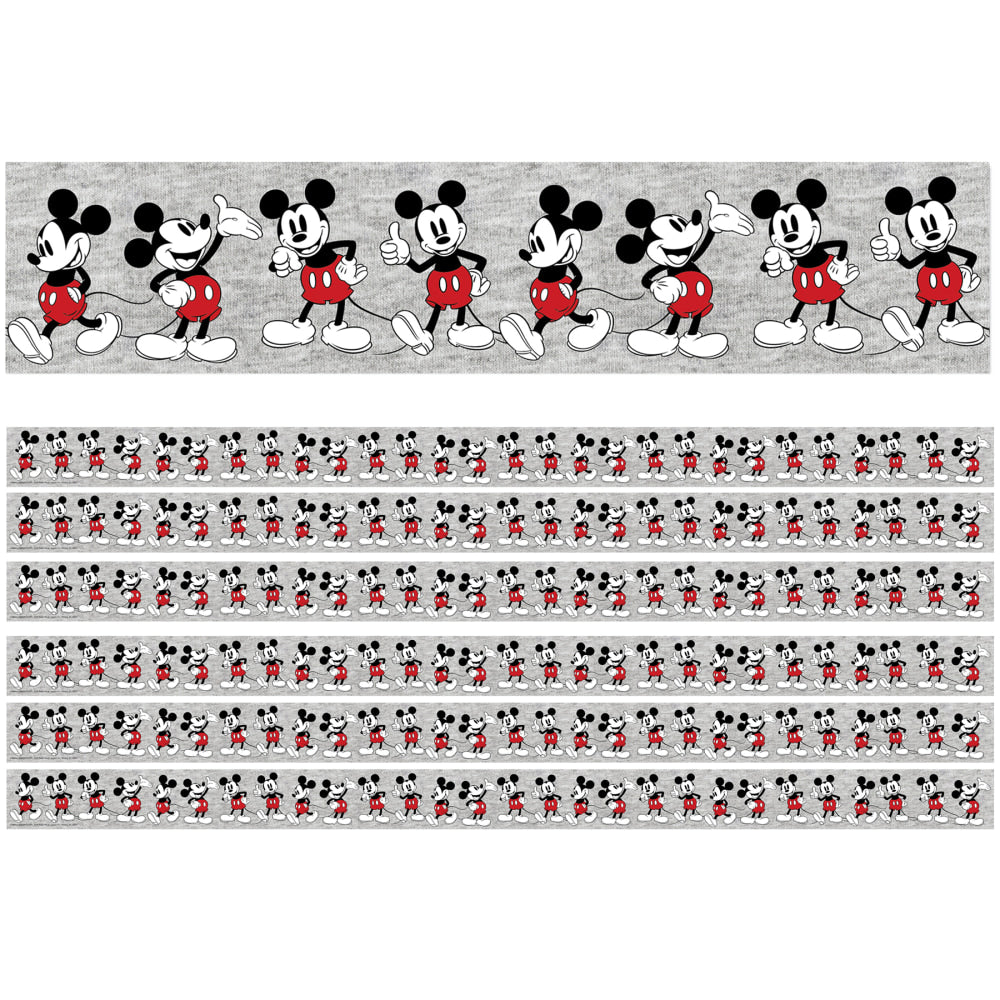 Eureka School Deco Trim, Mickey Mouse Throwback Mickey Poses, 37' Per Pack, Set Of 6 Packs