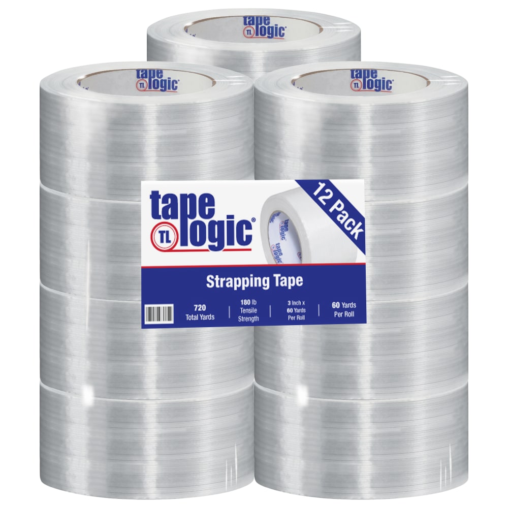 Tape Logic 1400 Strapping Tape, 3in x 60 Yd., Clear, Case Of 12 Rolls