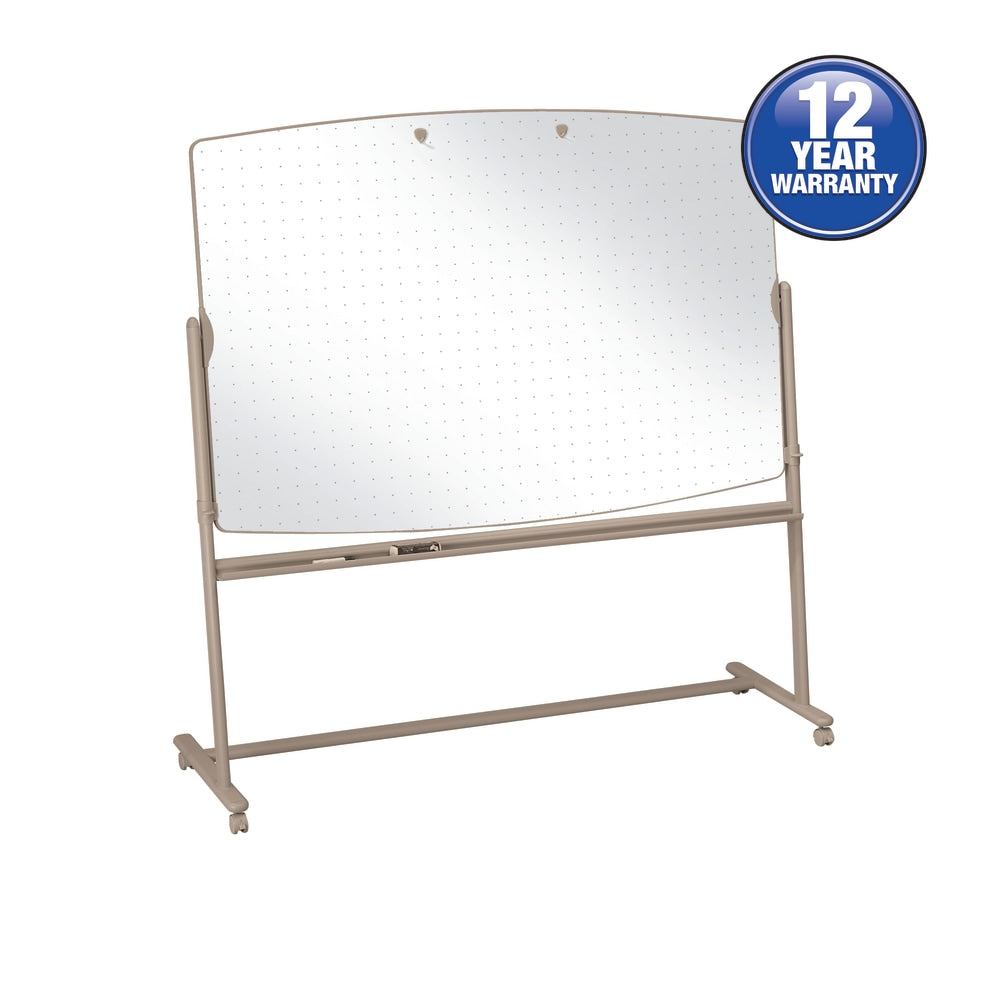 Quartet Large Reversible Total Erase Mobile Non-Magnetic Dry-Erase Whiteboard Easel, 72in x 48in, Steel Frame With Neutral Finish