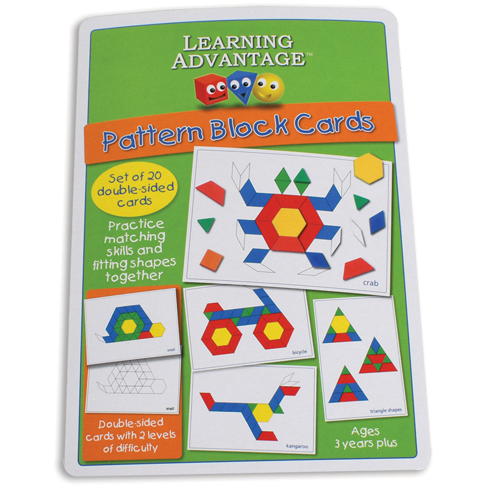 Learning Advantage Pattern Block Cards, Multicolor, Grades K-5, Set Of 20 Cards
