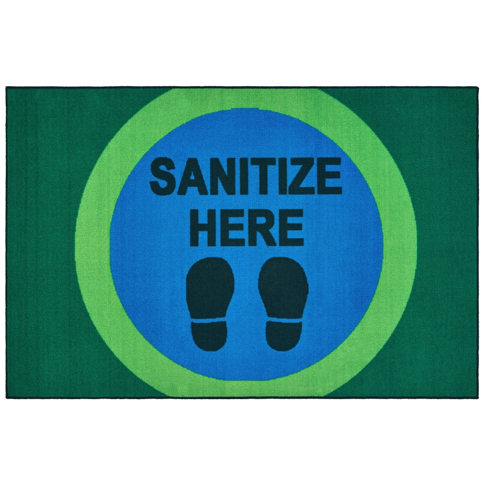 Carpets for Kids KID$Value Rugs Sanitize Here Activity Rug, 4ft x 6ft , Blue