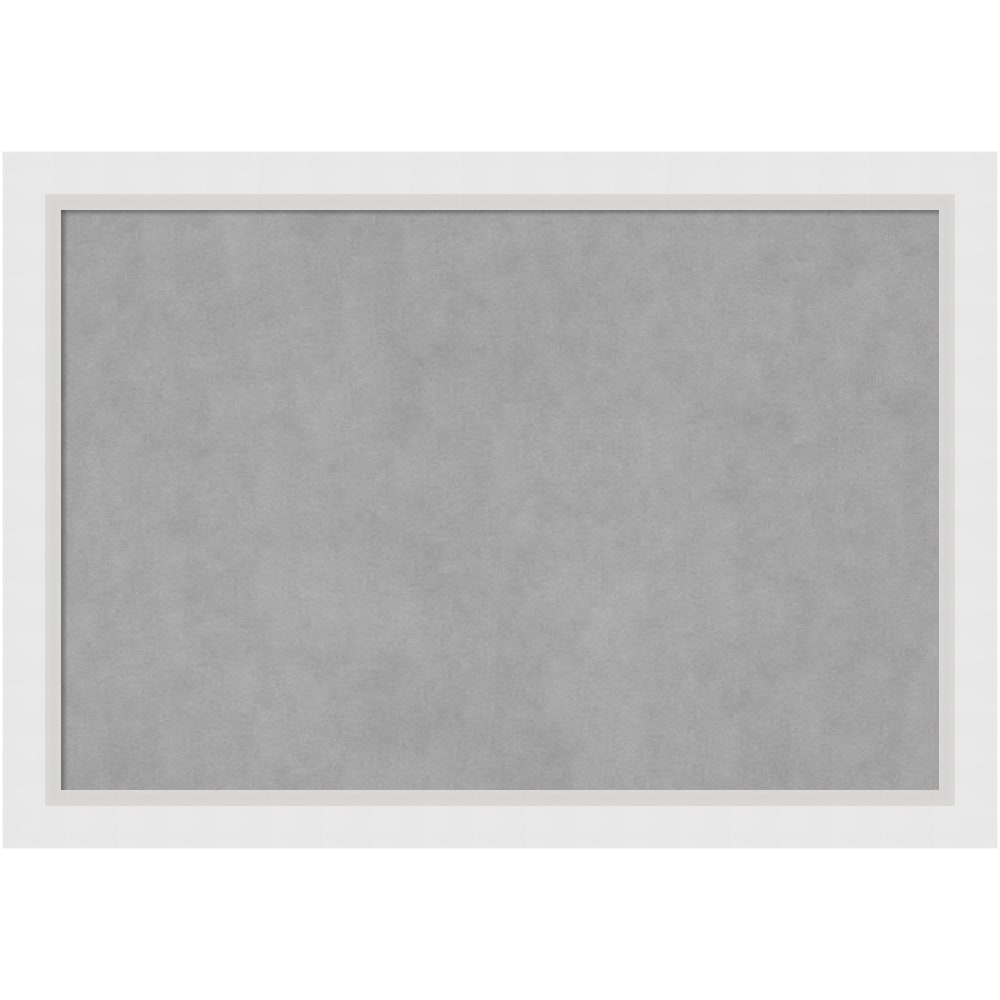 Amanti Art Magnetic Bulletin Board, Aluminum/Steel, 40in x 28in, Blanco White Wood Frame