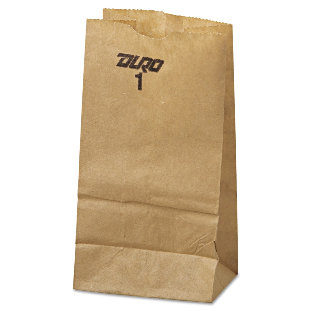 General #1 Paper Grocery Bags, 6 7/8inH x 3 1/2inW x 2 3/8inD, 30 Lb, Kraft, Pack Of 500 Bags