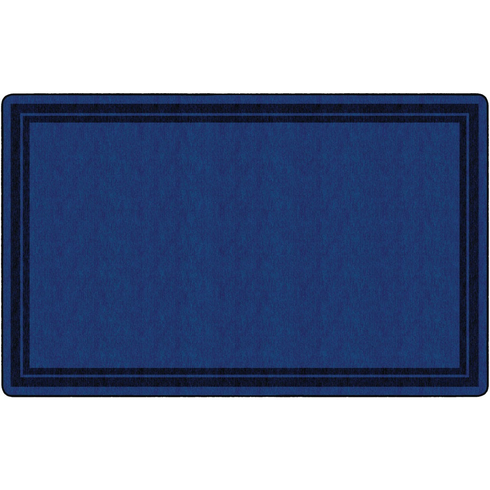 Flagship Carpets Double-Border Rectangular Rug, 90in x 144in, Dark Blue