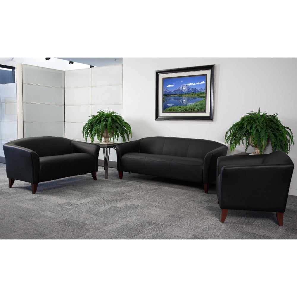 Flash Furniture Hercules Imperial LeatherSoft Faux Leather Loveseat, Black