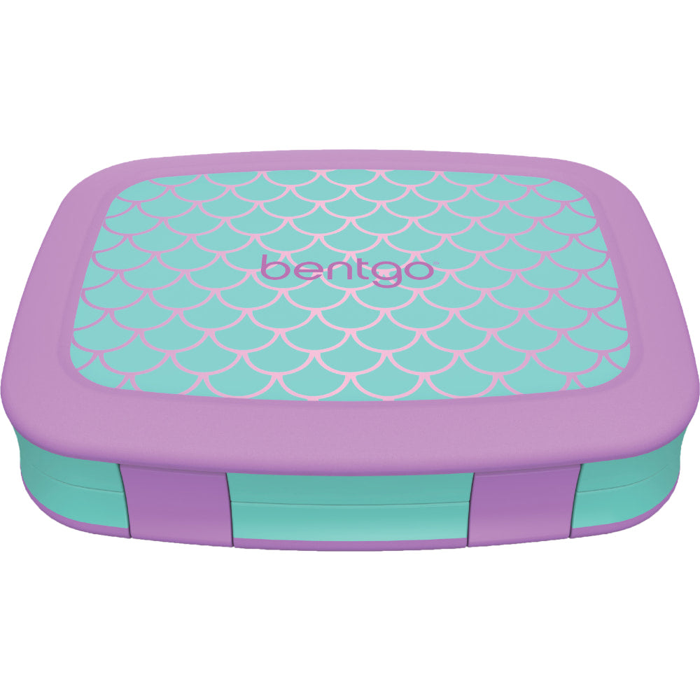 Bentgo Kids Prints 5-Compartment Lunch Box, 2inH x 6-1/2inW x 8-1/2inD, Mermaid Scales