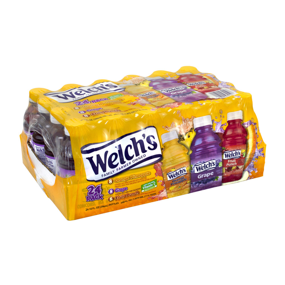 Welchs Juice, 10 Oz, Assorted Flavors, Pack Of 24 Bottles