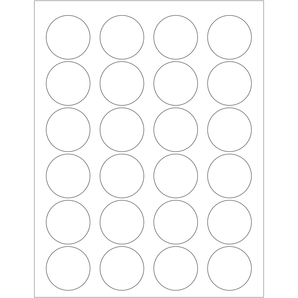 Tape Logic Inkjet/Laser Labels, LL144, Round, 1 5/8in, White, Case Of 2,400