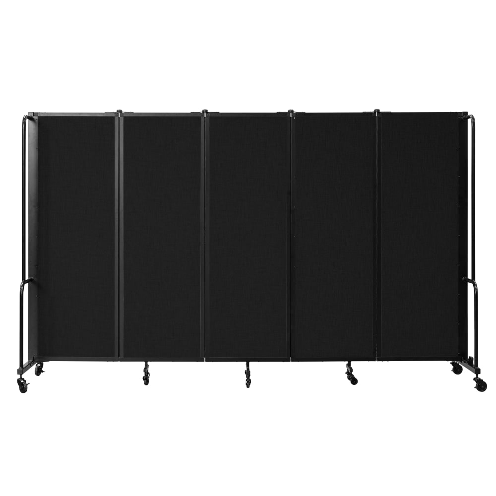 National Public Seating Room Divider, 5-Section, 72inH x 27inW x 118inD, Black