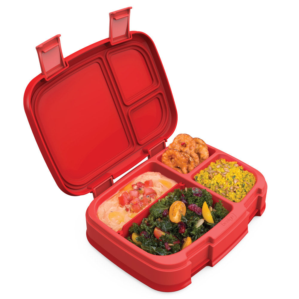 Bentgo Fresh 4-Compartment Bento-Style Lunch Box, 2-7/16inH x 7inW x 9-1/4inD, Red