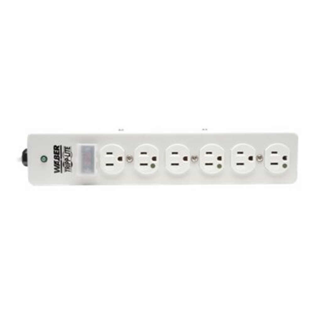 Tripp Lite Surge Protector Power Strip Medical Hospital RT Angle Plug 6 Outlet 6ft Cord - Surge protector - 15 A - AC 120 V - 1800 Watt - output connectors: 6