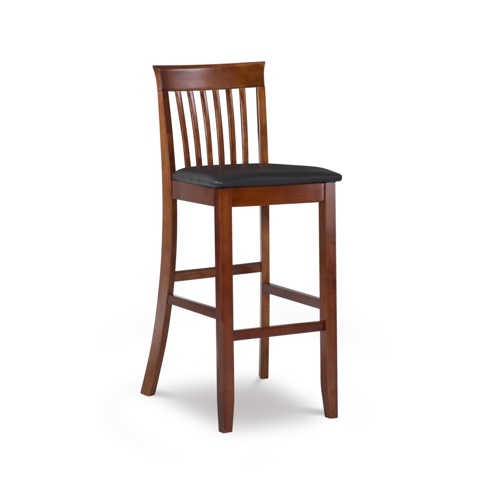 Linon Pullman Faux Leather Bar Stool, Dark Cherry/Dark Brown