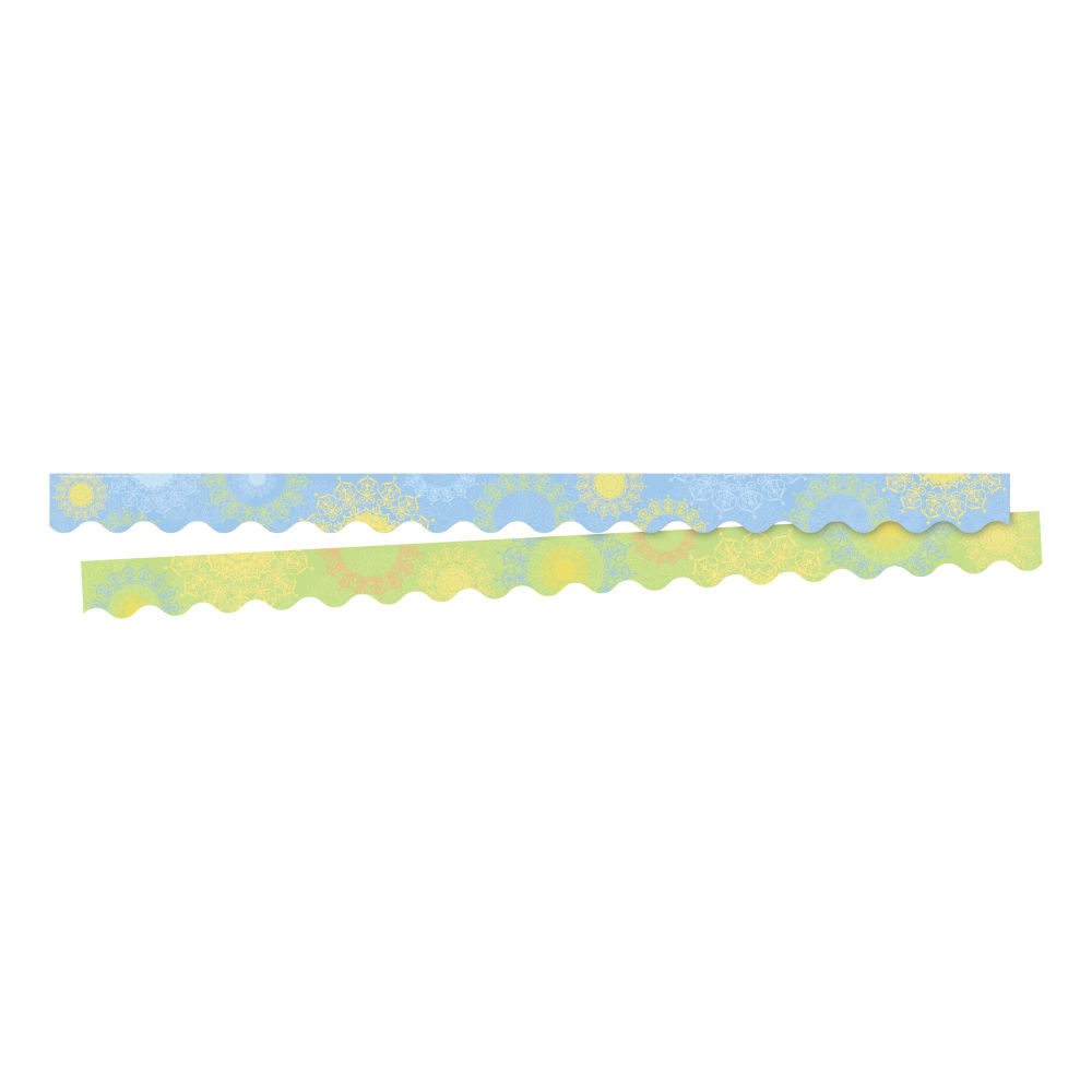 Barker Creek Double-Sided Scalloped Borders, 2-1/4in x 36in, Mindfulness Sunrise, 13 Strips Per Pack, Set Of 2 Packs