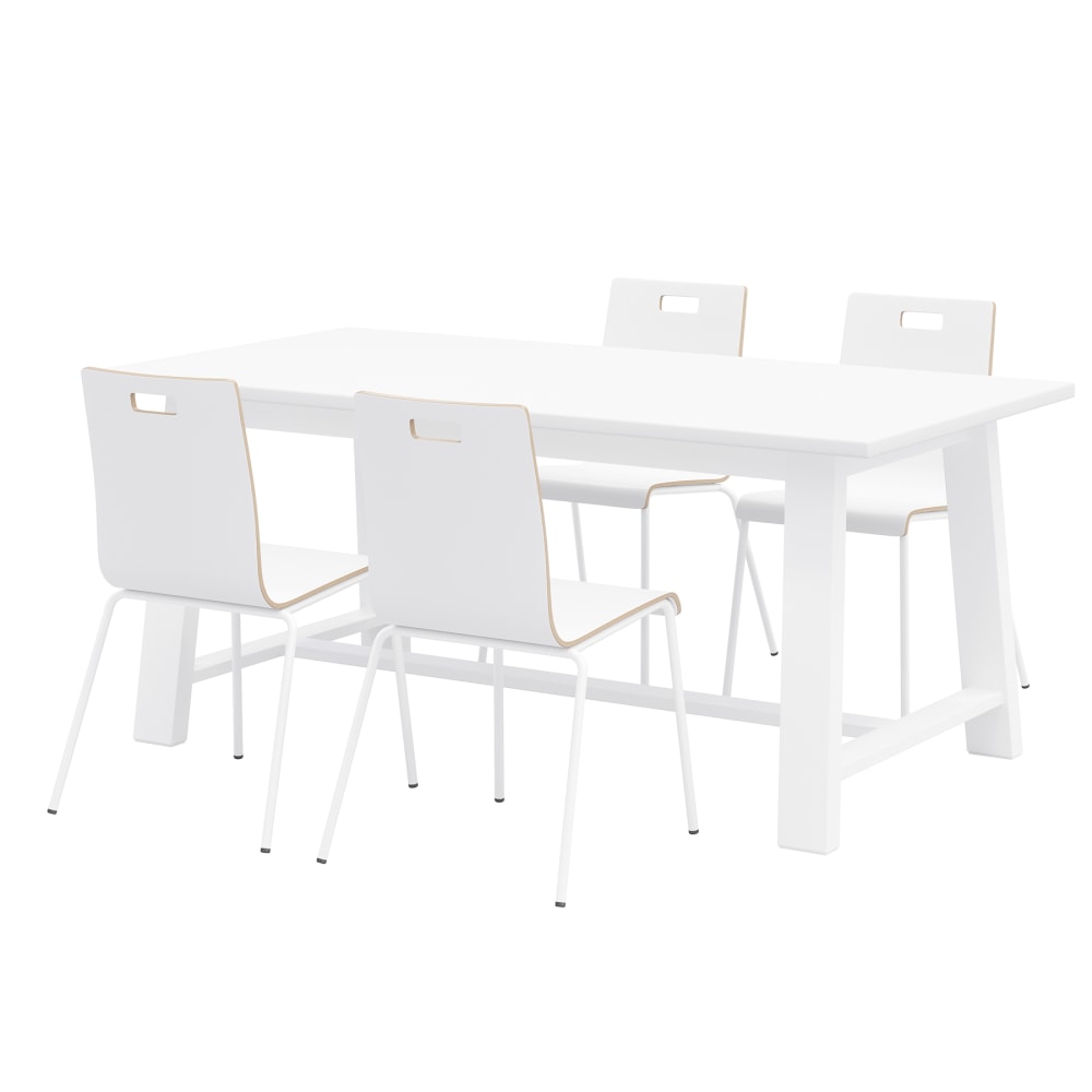KFI Studios Midtown Dining Table With 4 Chairs, White