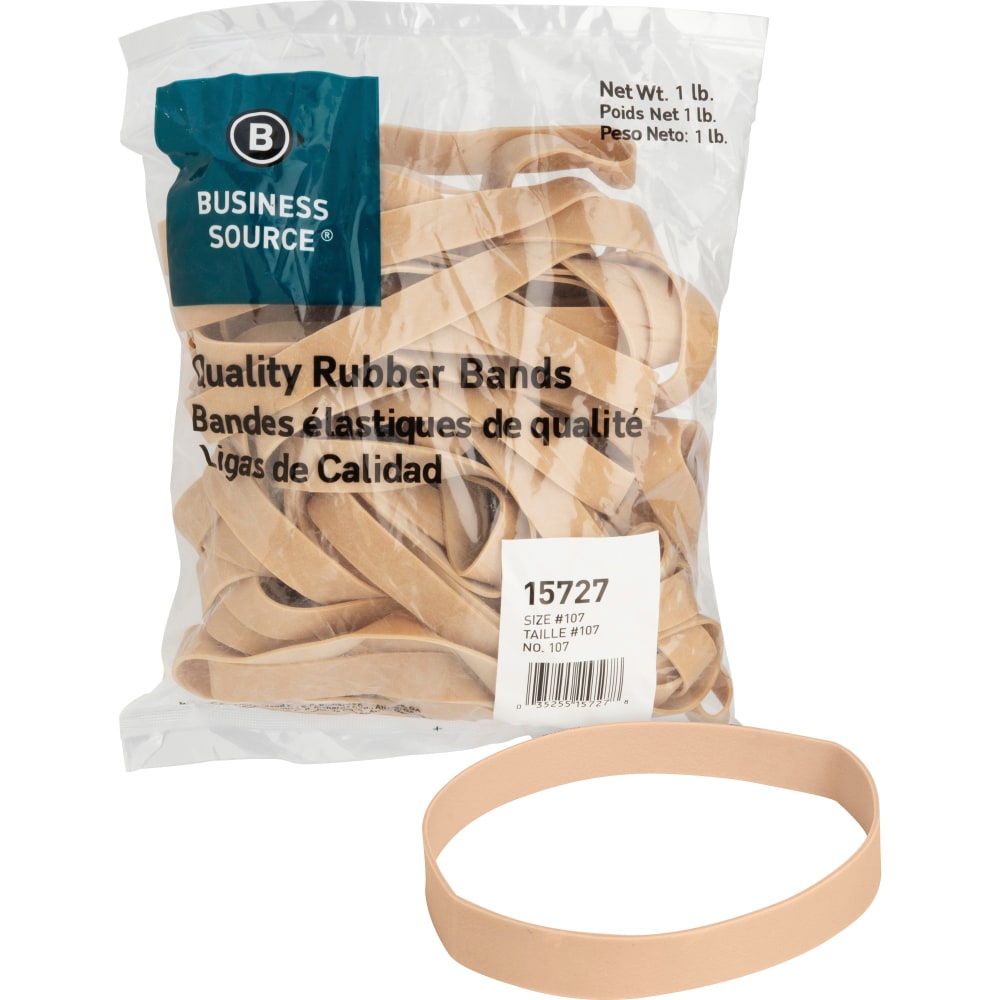 Business Source Quality Rubber Bands - Size: #107 - 7in Length x 0.6in Width - Sustainable - 40 / Pack - Rubber - Crepe