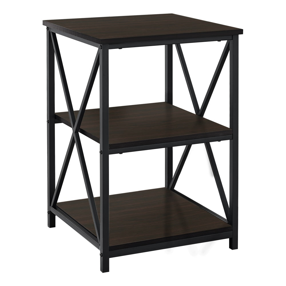 Monarch Specialties Dorothy Accent Table, 26inH x 18inW x 18inD, Espresso/Black