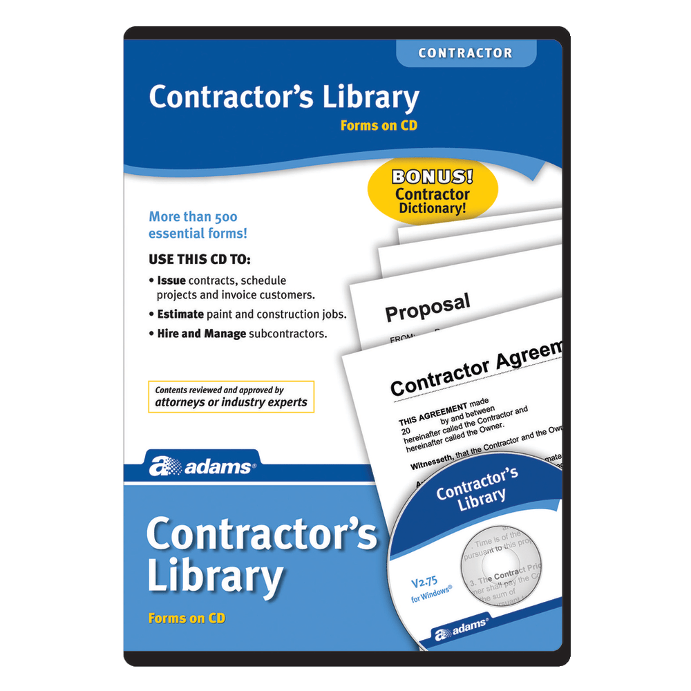 Adams Contractors Library, CD