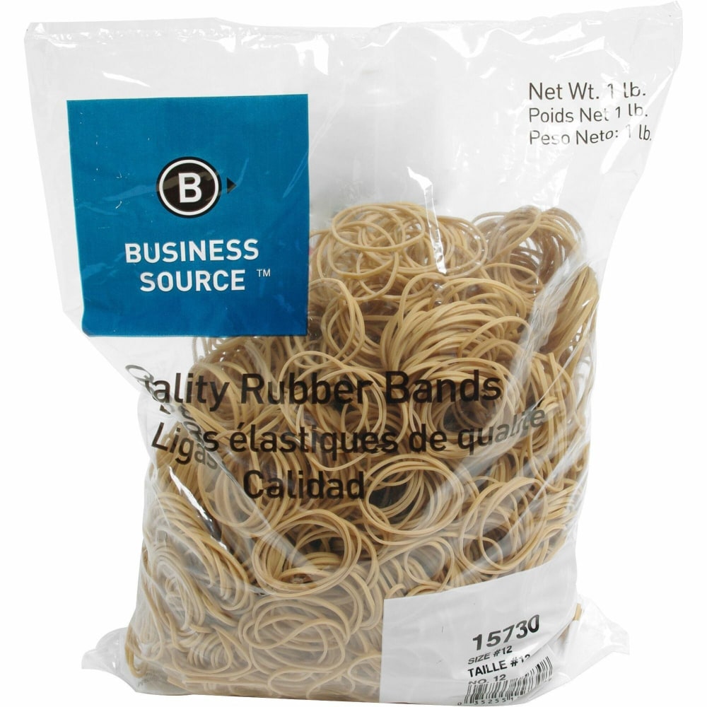 Business Source Quality Rubber Bands - Size: #12 - 1.8in Length x 0.1in Width - Sustainable - 2500 / Pack - Rubber - Crepe
