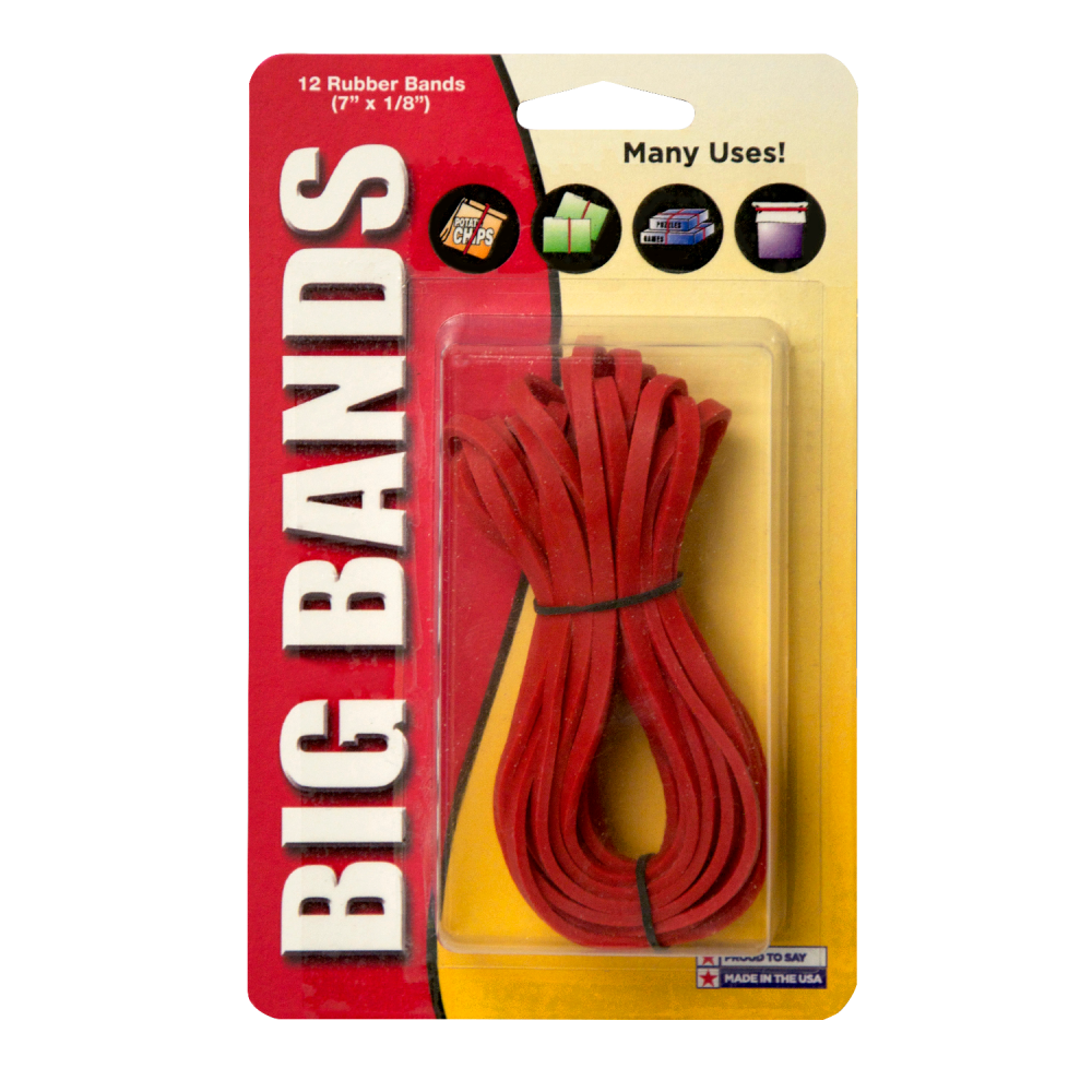 Alliance Rubber Advantage Rubber Bands, 7in, Red, Pack Of 12