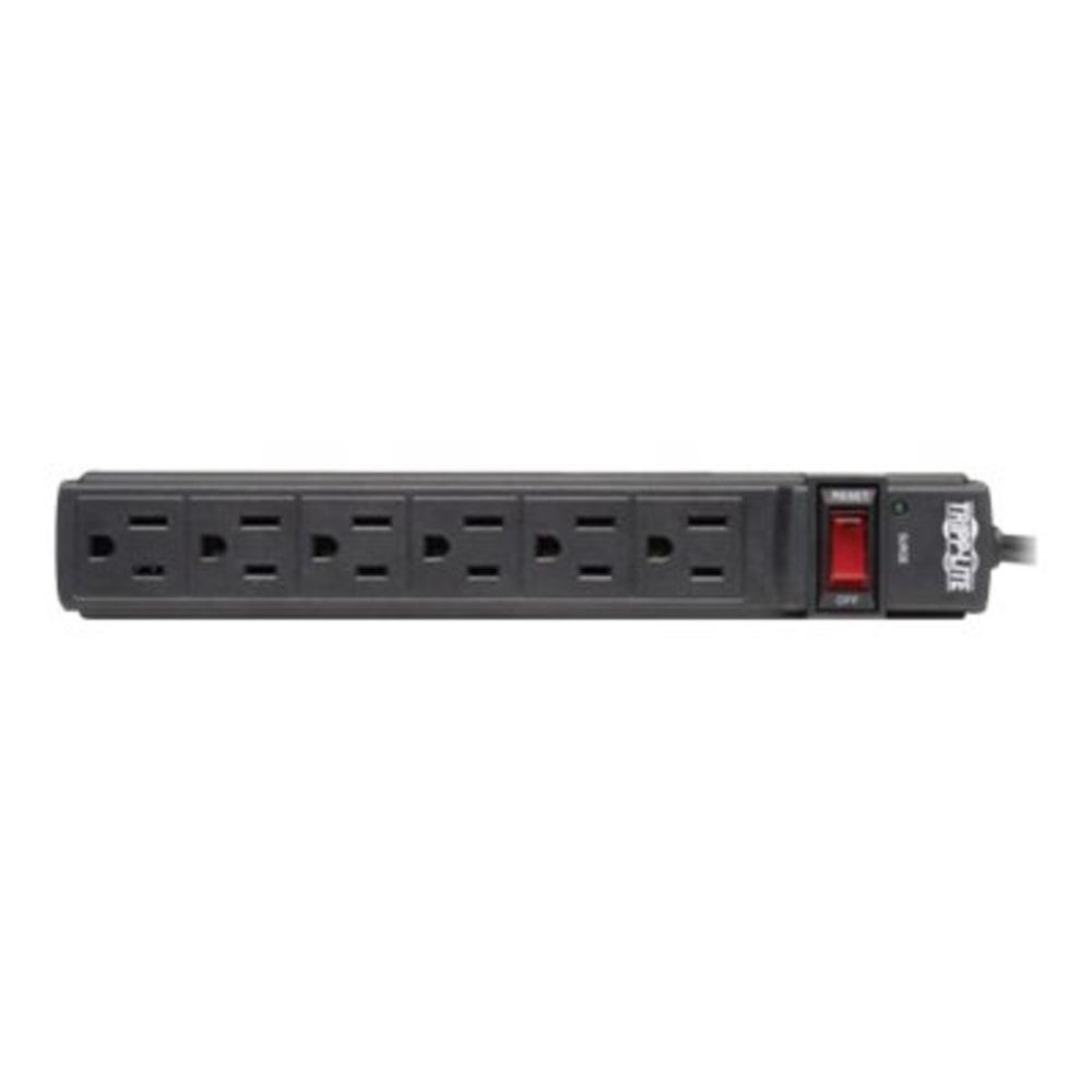 Tripp Lite Surge Protector Power Strip 6 Outlet 6ft Cord 360 Joules Black - Surge protector - 15 A - AC 120 V - output connectors: 6 - black - for P/N: CLAMPUSBLK, CLAMPUSW