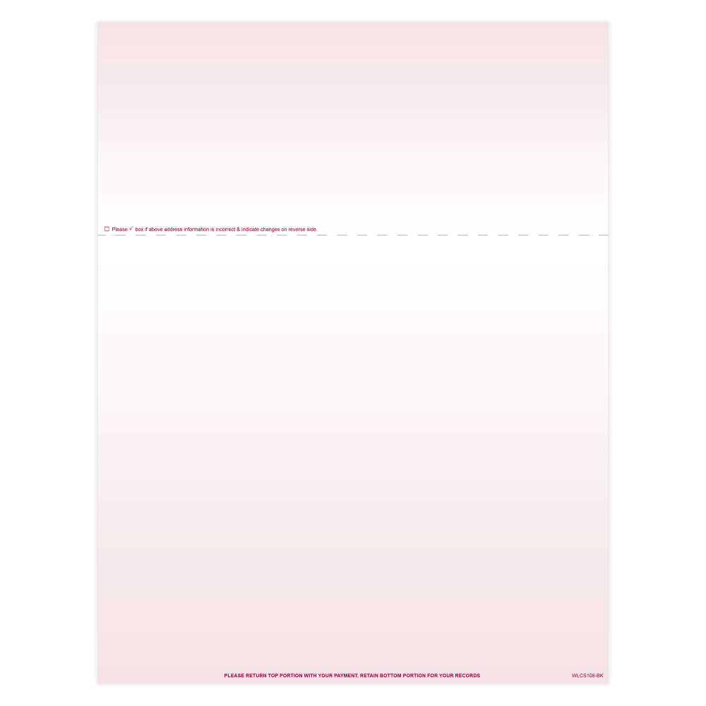 Laser 2-Sided Healthcare Medical Billing Statements, No Credit Card Information, 1-Part, 8-1/2in x 11in, Burgundy, Pack Of 2,500 Sheets