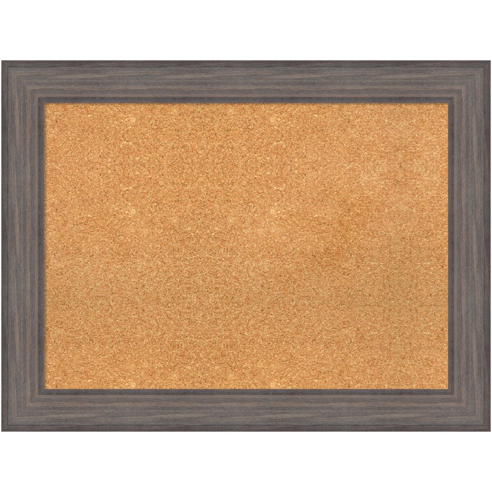 Amanti Art Cork Bulletin Board, 33in x 25in, Natural, Country Barnwood Wood Frame