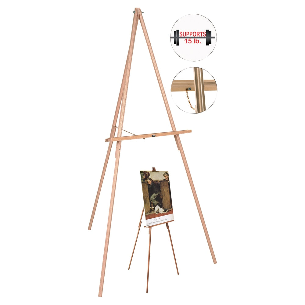 MasterVision Lightweight Display Floor Easel, Wood