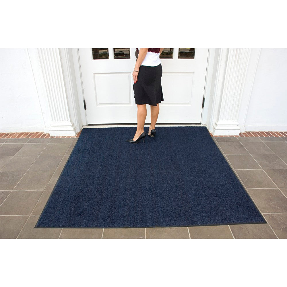 M+A Matting Brush Hog Floor Mat, 3ft x 10ft, Navy