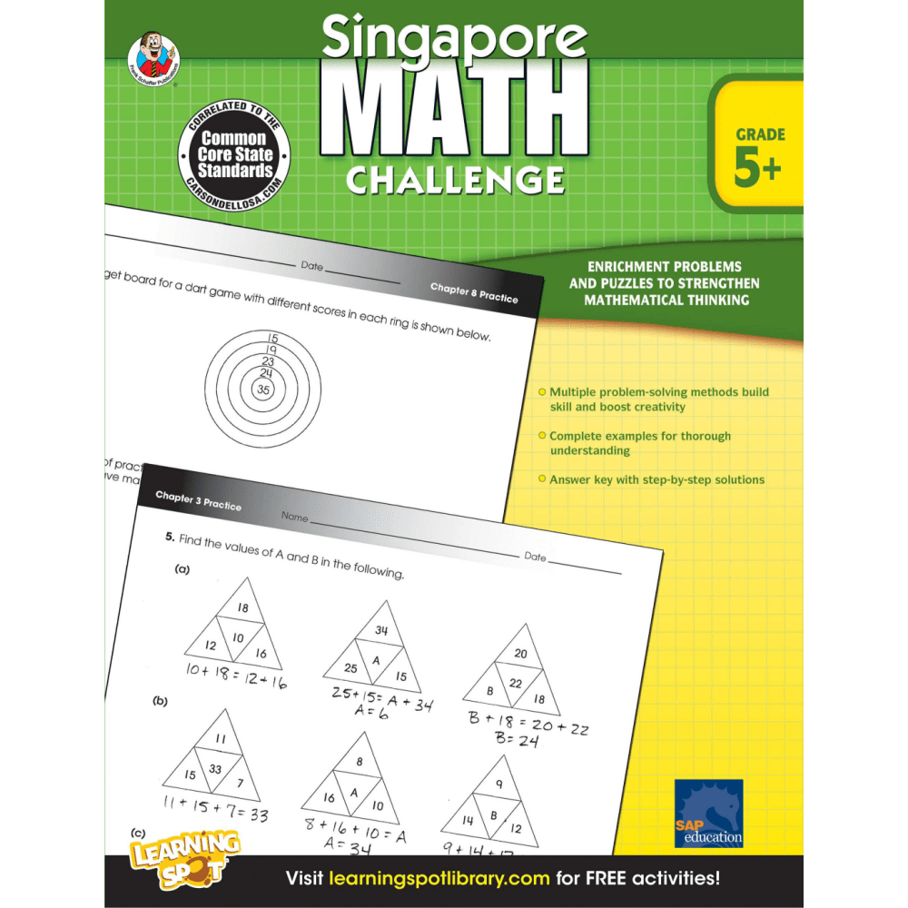 Frank Schaffer Singapore Math Challenge Workbook, Grade 5+