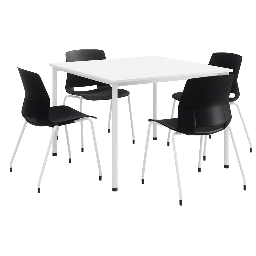 KFI Studios Dailey Square Dining Set, White/Black