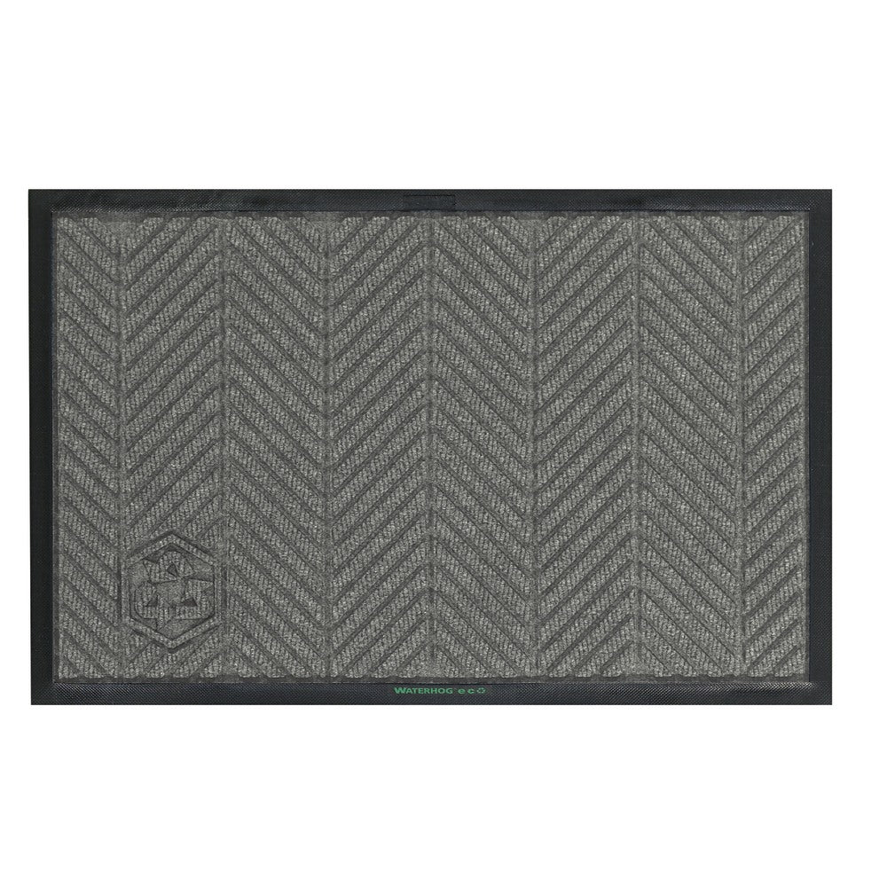 M+A Matting WaterHog Floor Mat, Max Herringbone, 6ft x 12ft, Gray Ash