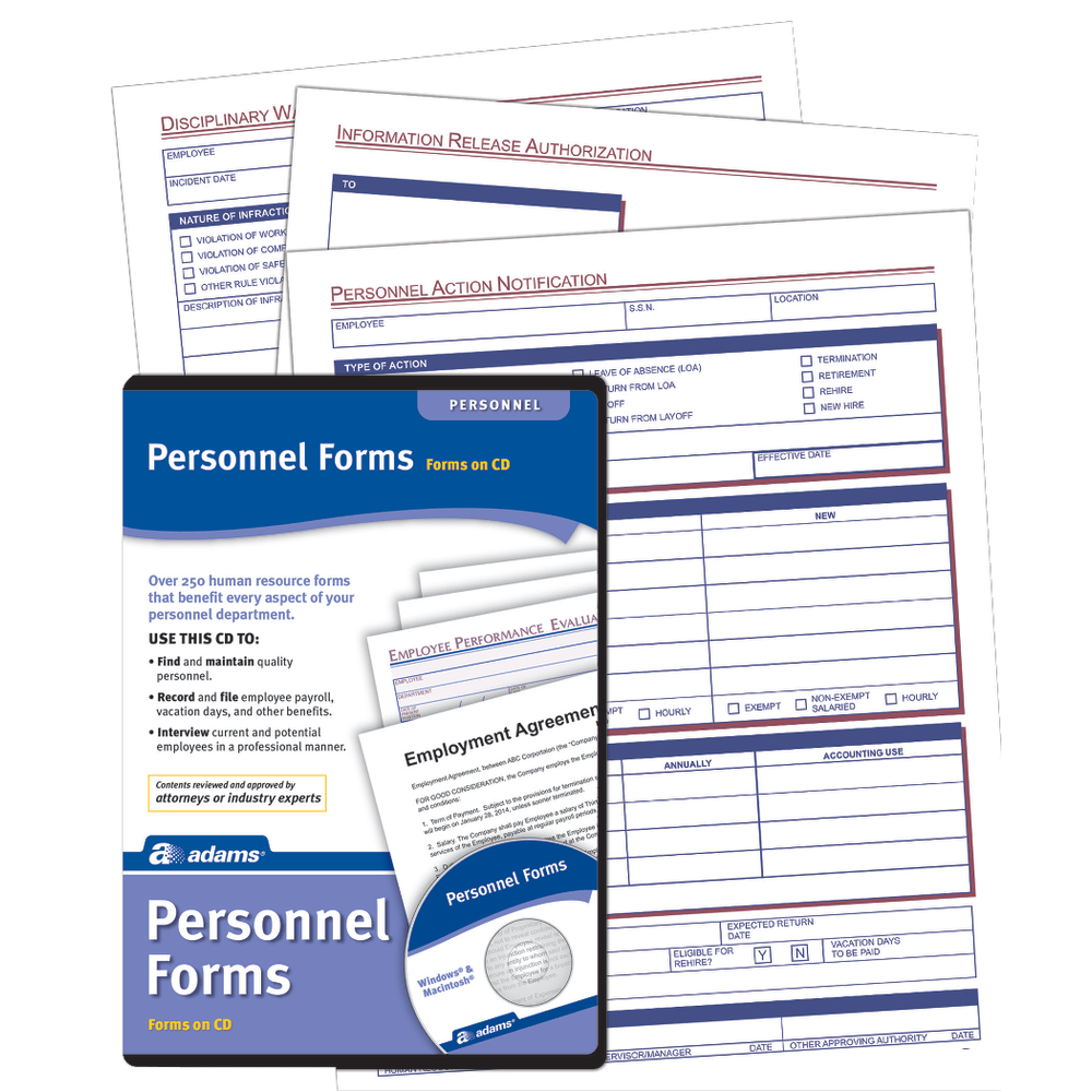 Adams Employee Personnel Forms, CD